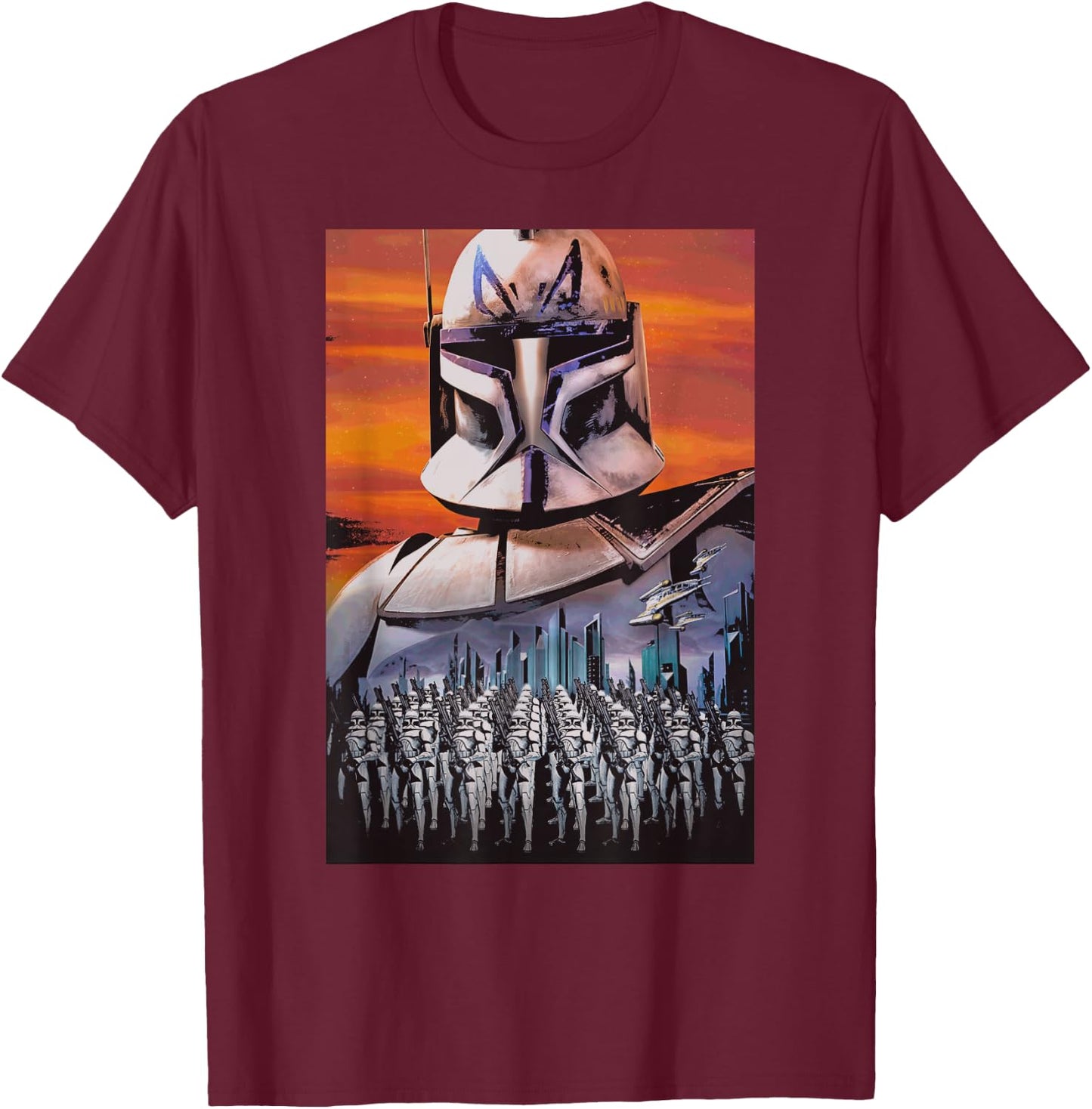 Star Wars Clone Wars Captain Rex Clone Troopers T-Shirt - T-Shirt | Maroon