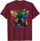 Rainbow Butterfly Colorful Butterfly Lover Girls T-Shirt - T-Shirt | Maroon