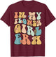 In My Flower Girl Era Retro Groovy Flower Girl Funny Cute T-Shirt - T-Shirt | Maroon