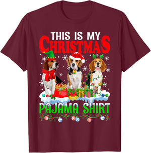 This Is My Christmas Pajama Funny Beagle Dog Lover T-Shirt - T-Shirt | Maroon