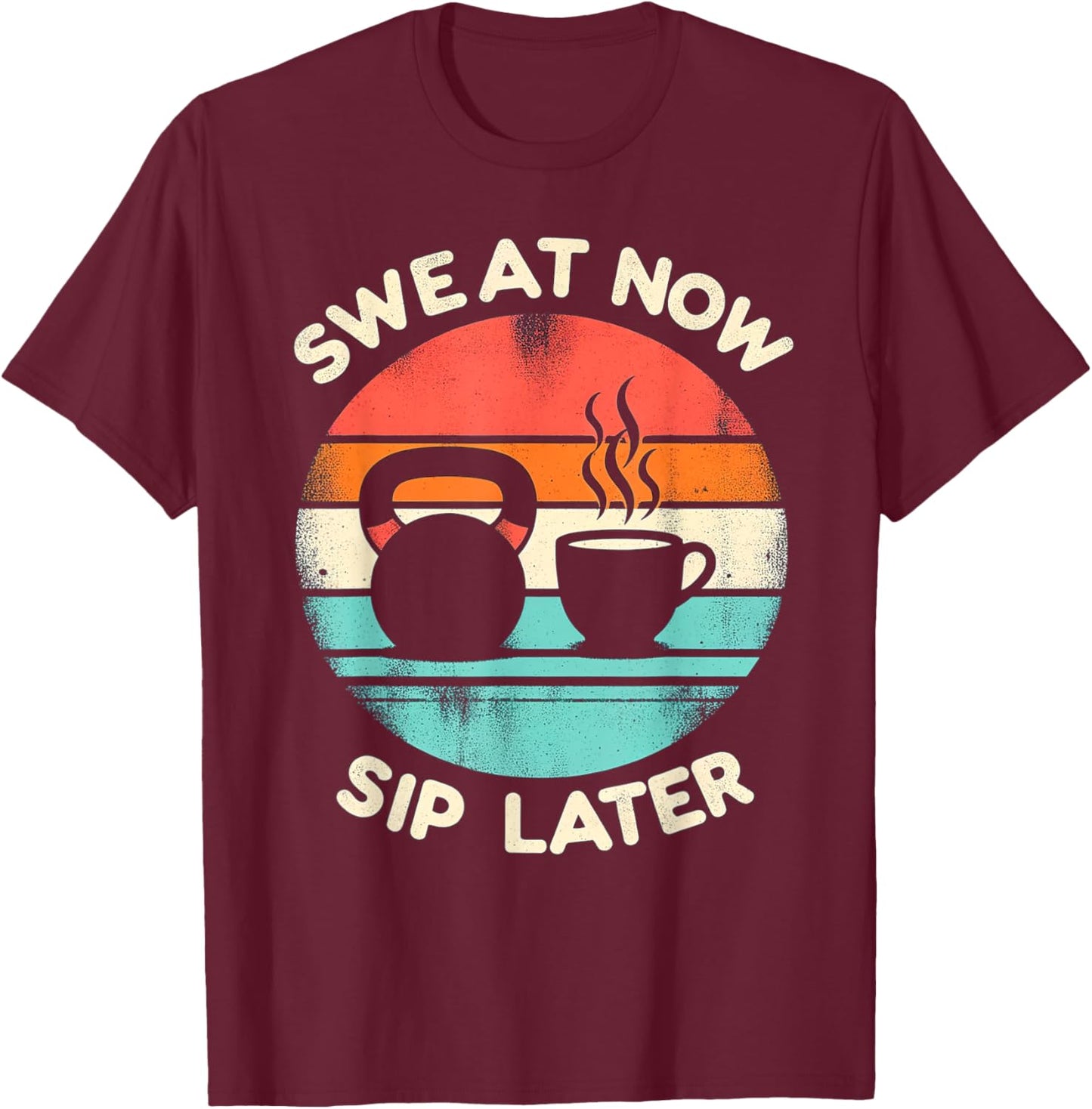 Workout Coffee Lover: Kettlebell & Espresso Enthusiast Gym T-Shirt - T-Shirt | Maroon