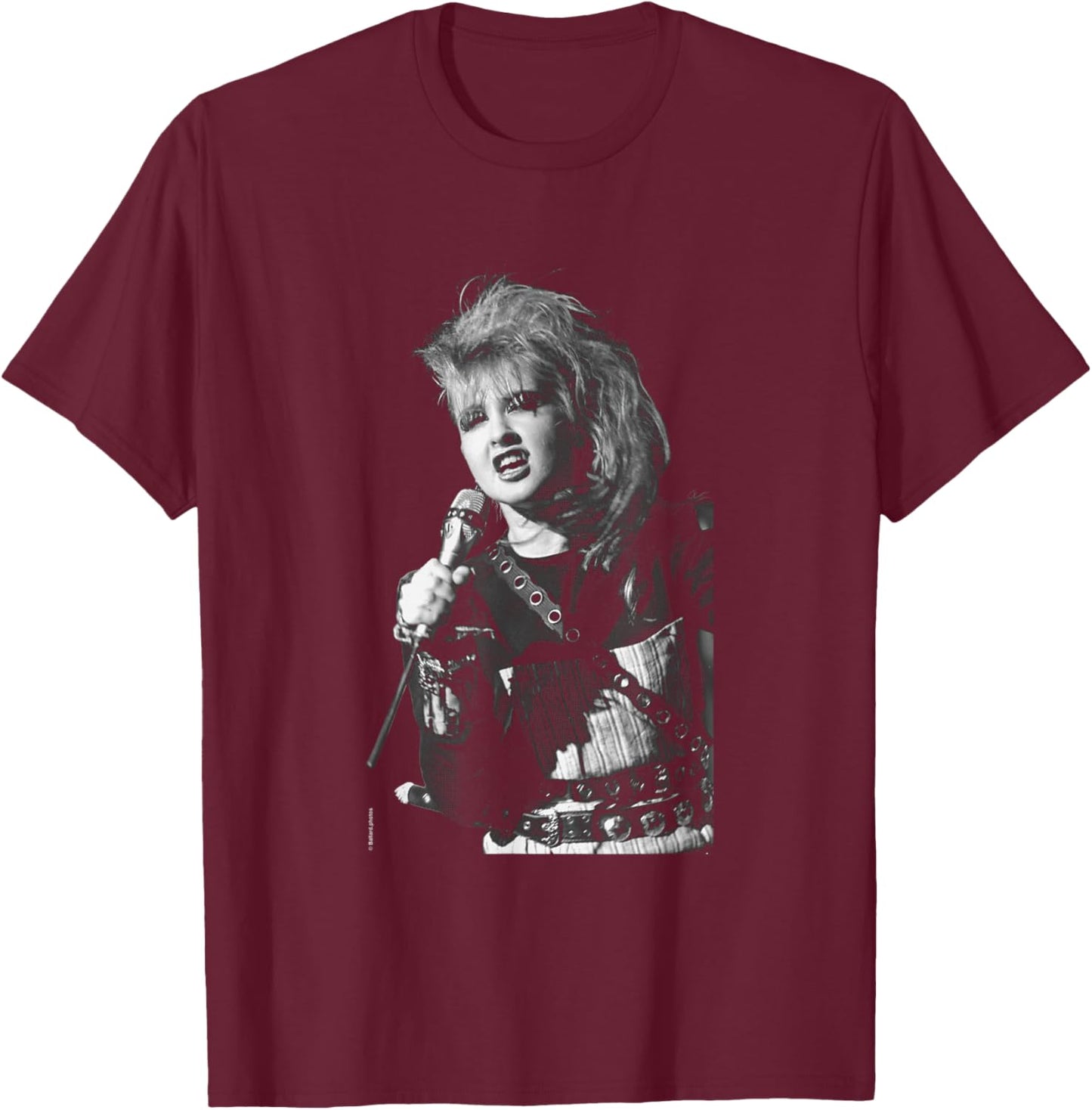 Pop Singer Cyndi Lauper Live by Allan Ballard T-Shirt - T-Shirt | Maroon
