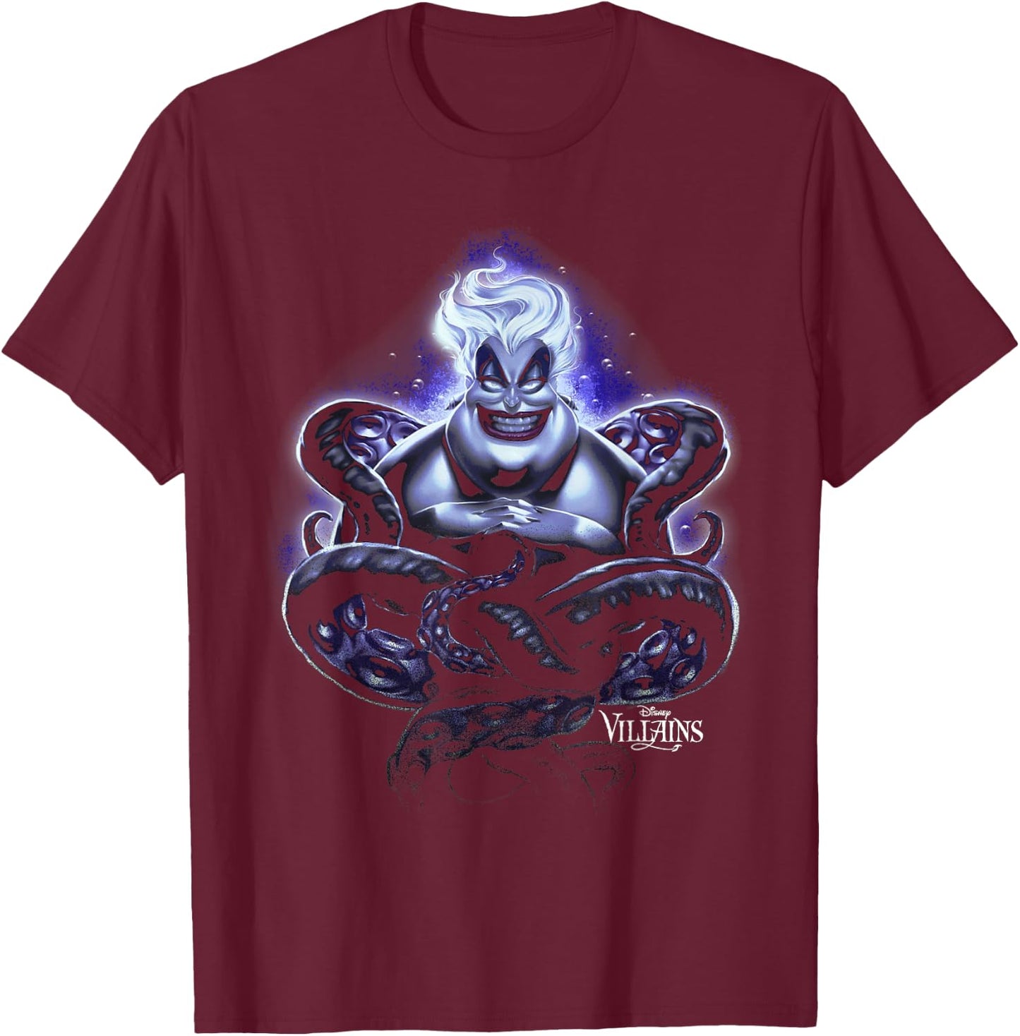 Disney Villains Ursula Dark Portrait Small T-Shirt - T-Shirt | Maroon