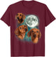 Three Dachshund Moon | Wiener Dog Humorous Doggo Meme Parody T-Shirt - T-Shirt | Maroon