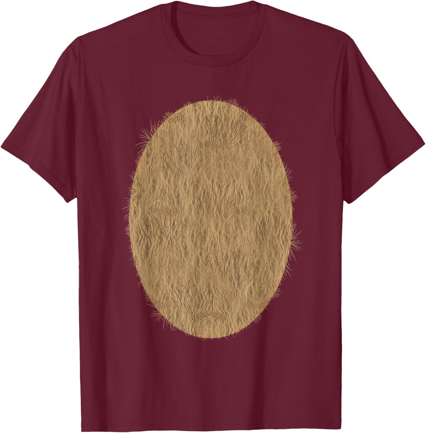 Deer Bear Fuzzy Hairy Belly Costume T-Shirt - T-Shirt | Maroon
