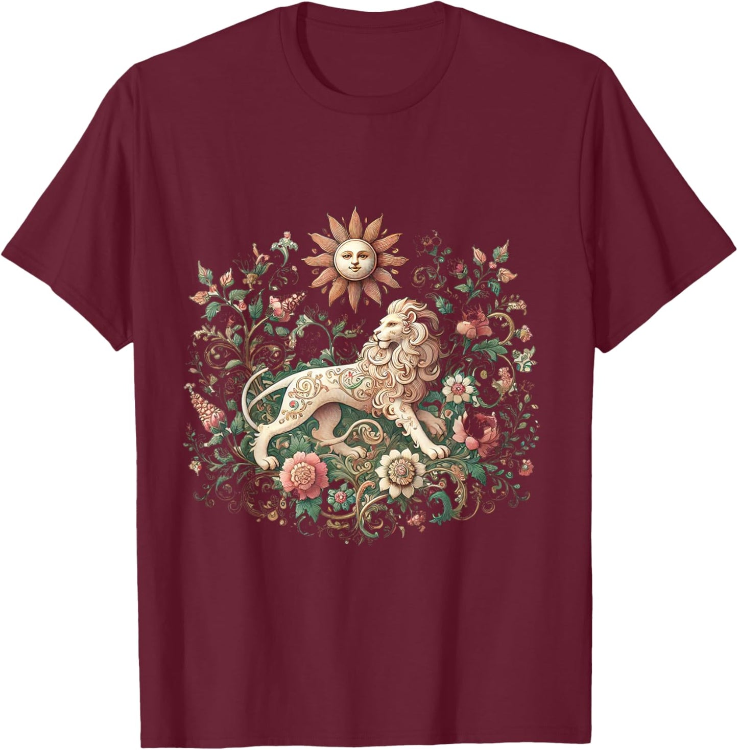 Persian Lion and Sun, Shir o Khorshid T-Shirt - T-Shirt | Maroon