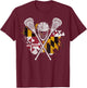 Maryland Lacrosse Lover Maryland Flag Family Vacation T-Shirt - T-Shirt | Maroon