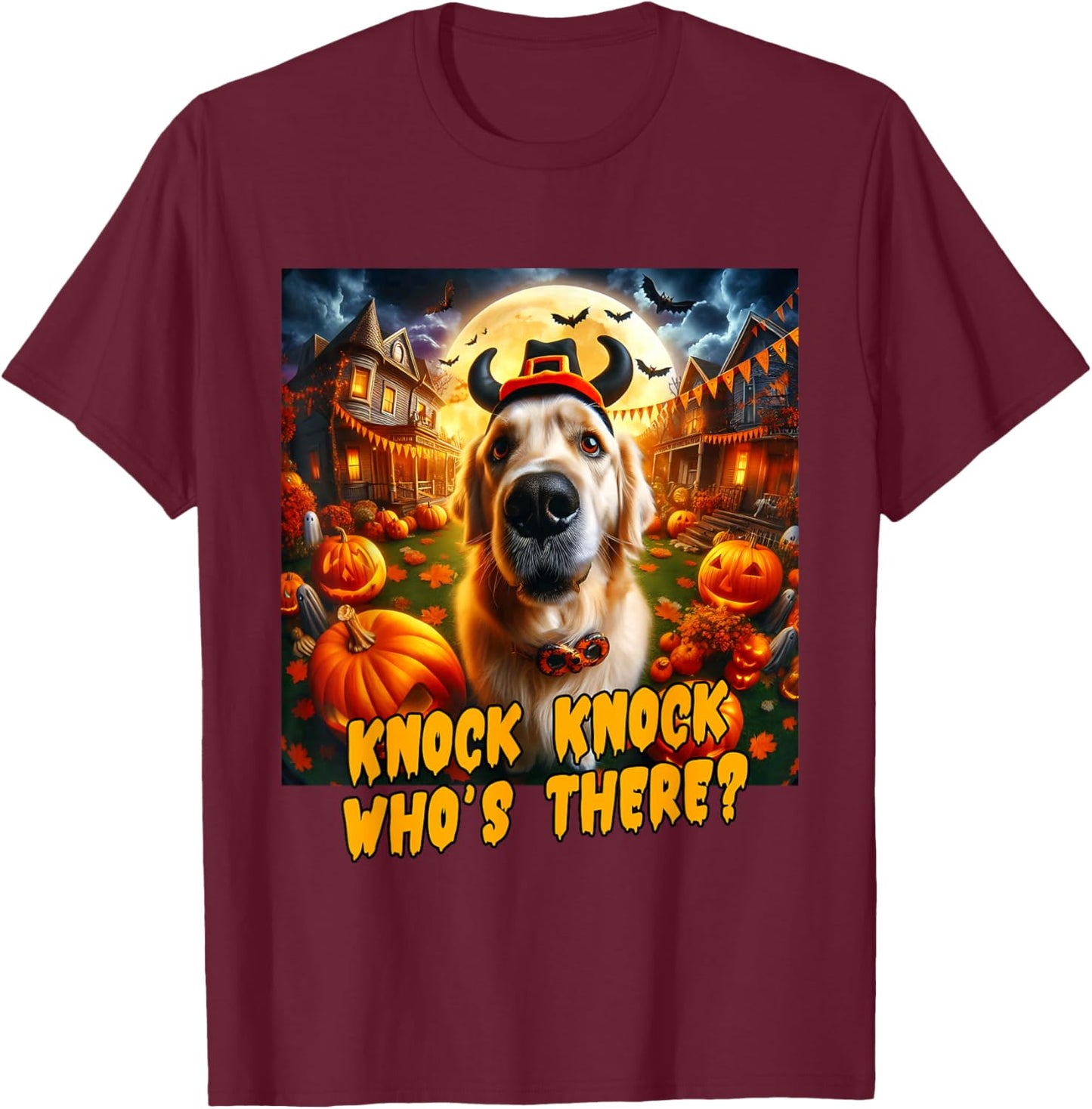 Golden Retriever Halloween Men Women Boys Kids Costume Idea T-Shirt - T-Shirt | Maroon