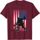 American Flag Hockey Women Kids Men T-Shirt - T-Shirt | Maroon