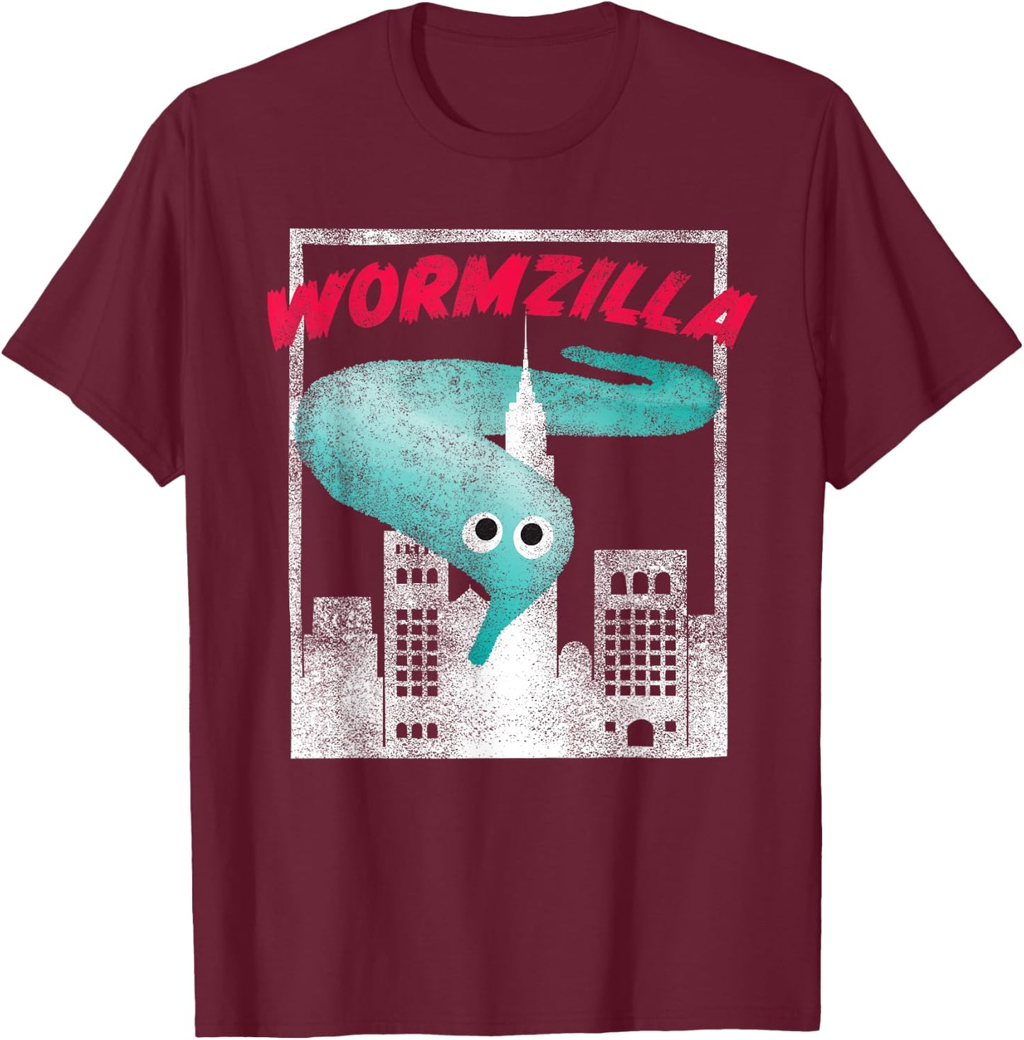 Worm on a String Meme Wormzilla Retro Years Style T-Shirt - T-Shirt | Maroon