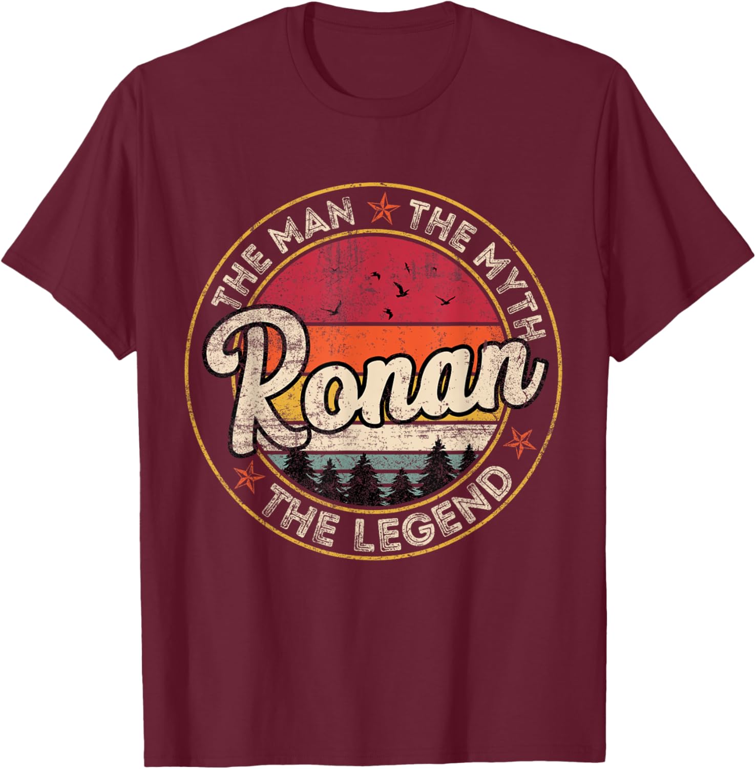 Ronan The Man The Myth The Legend Personalized Name T-Shirt - T-Shirt | Maroon