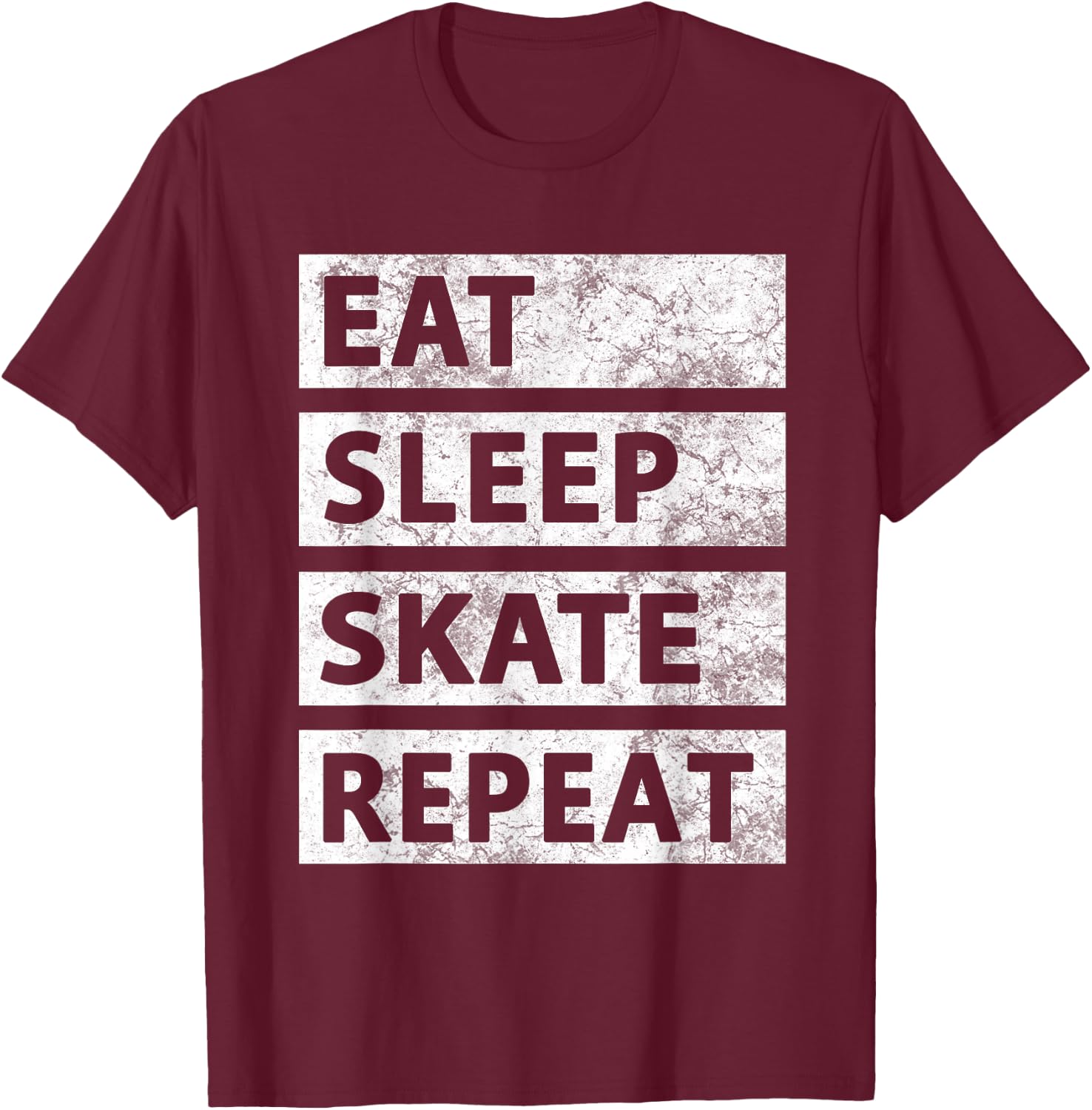Skateboard Ice Skating Eat Sleep Skate T-Shirt - T-Shirt | Maroon