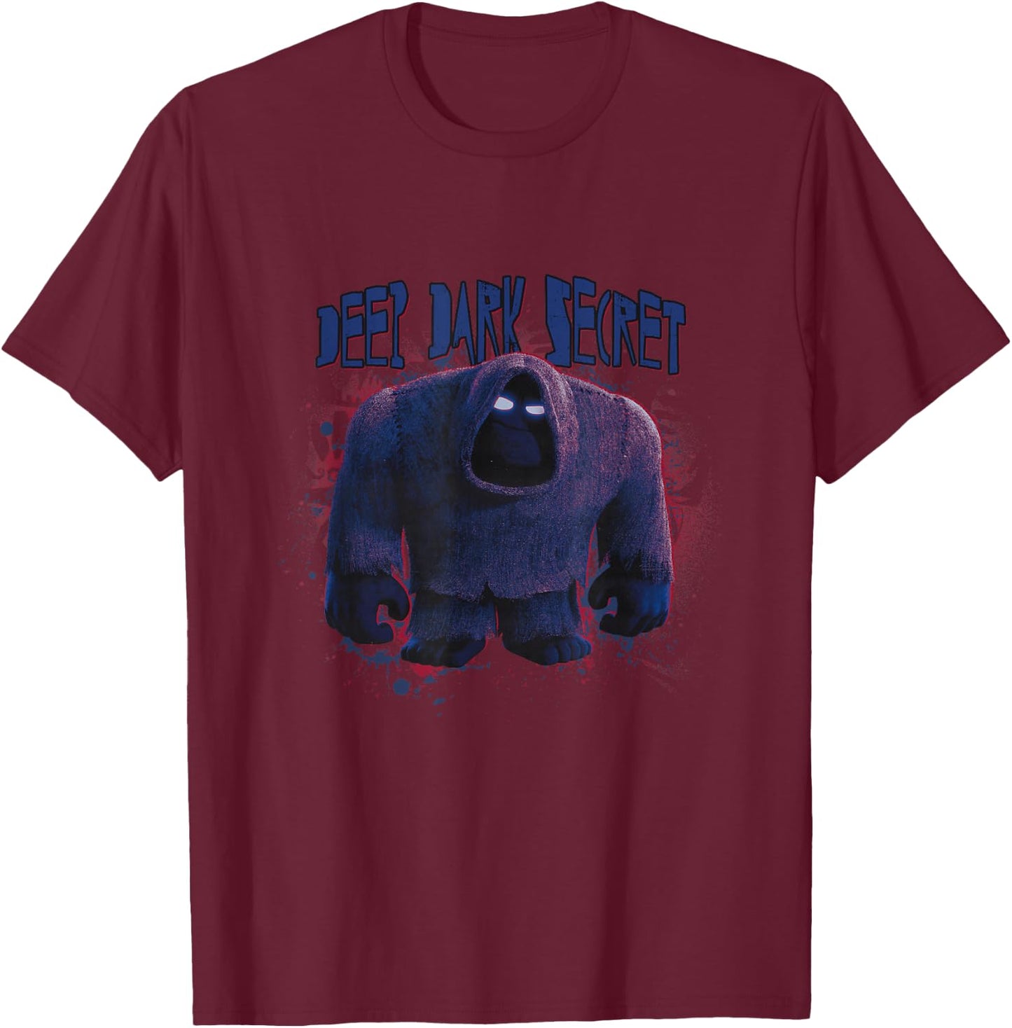 Disney Pixar Inside Out 2 Deep Dark Secret Splash Paint Logo T-Shirt - T-Shirt | Maroon