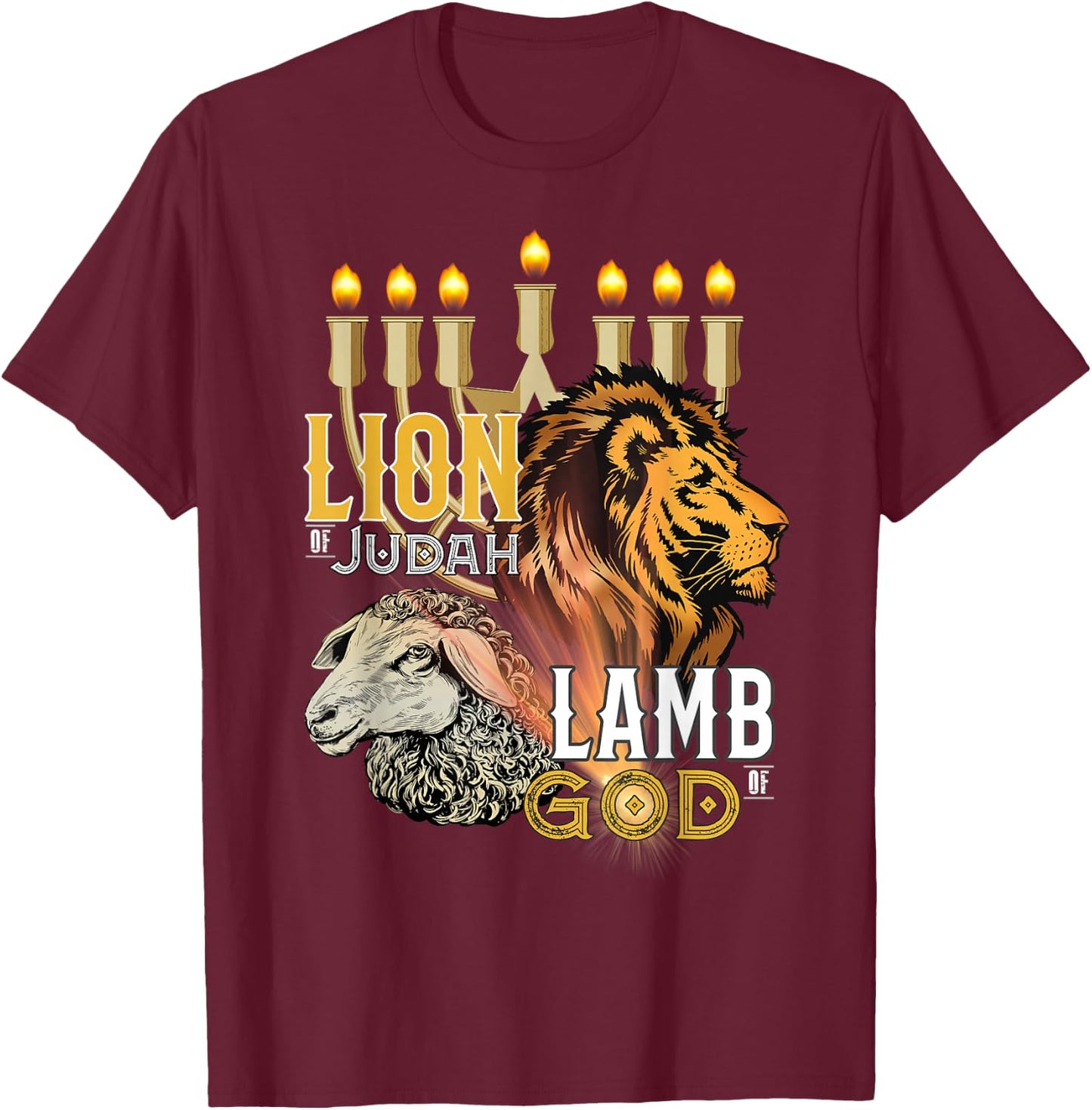 Lion Of Judah Lamb Of God T-Shirt - T-Shirt | Maroon