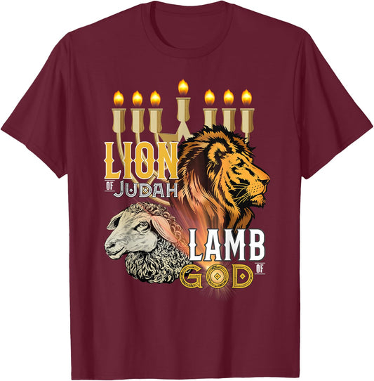 Lion Of Judah Lamb Of God T-Shirt - T-Shirt | Maroon