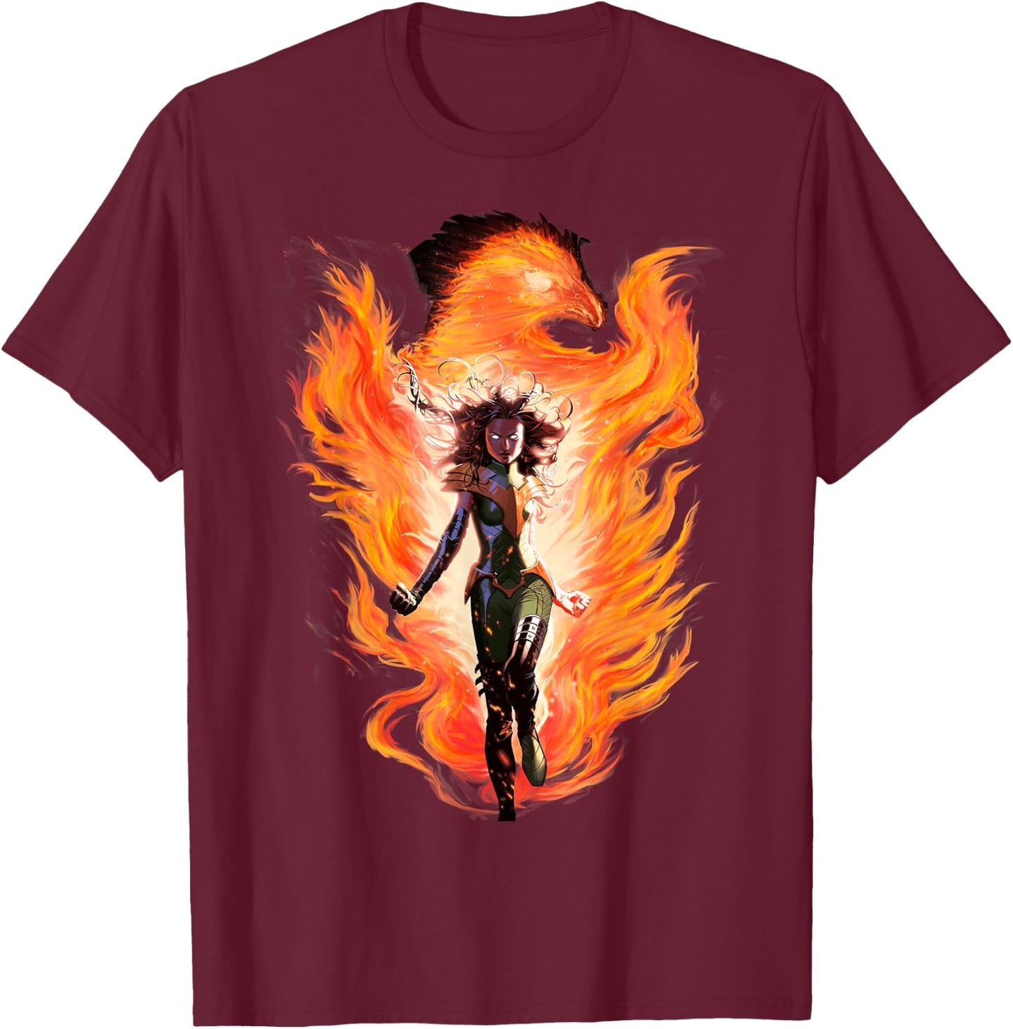 Marvel X-Men Rise of The Dark Phoenix Flames Graphic T-Shirt - T-Shirt | Maroon