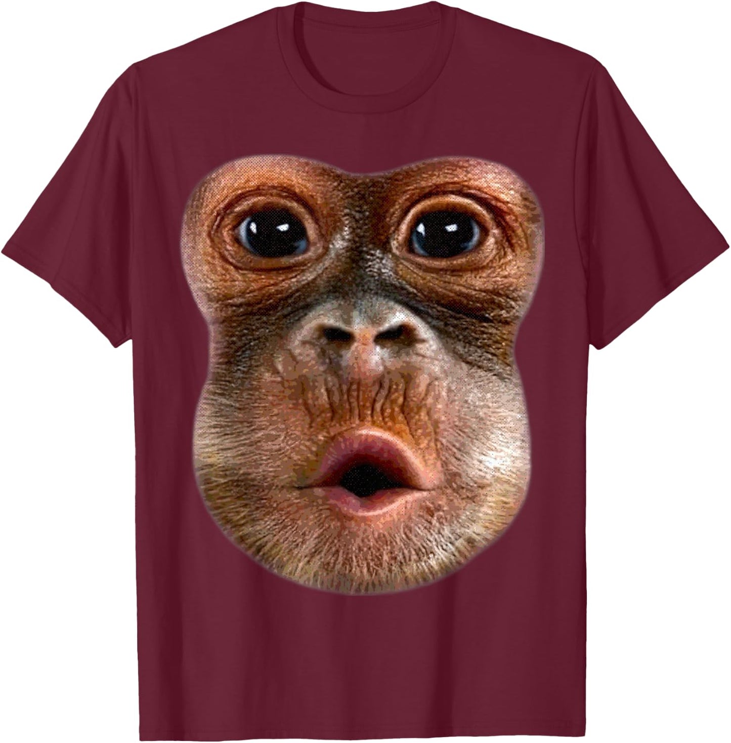 Monkey Stomach Blow Face Funny Meme Halloween Costume T-Shirt - T-Shirt | Maroon