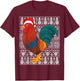 Rooster Bird Wearing Santa Hat Men Women Kids Ugly Christmas T-Shirt - T-Shirt | Maroon