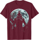 Werewolf Wolf Howling Moon Alpha Male Halloween Sigma Male T-Shirt - T-Shirt | Maroon