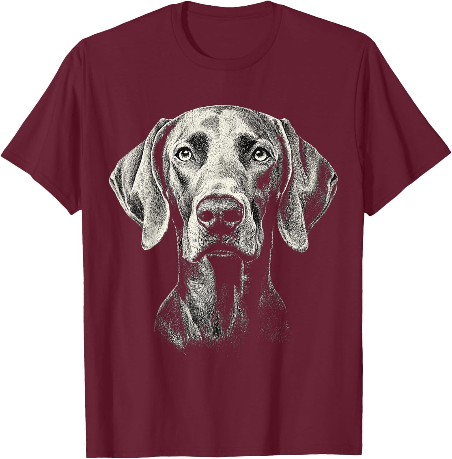 Weimaraner Dog Motif Pet Illustration Weimaraner T-Shirt - T-Shirt | Maroon