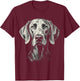 Weimaraner Dog Motif Pet Illustration Weimaraner T-Shirt - T-Shirt | Maroon