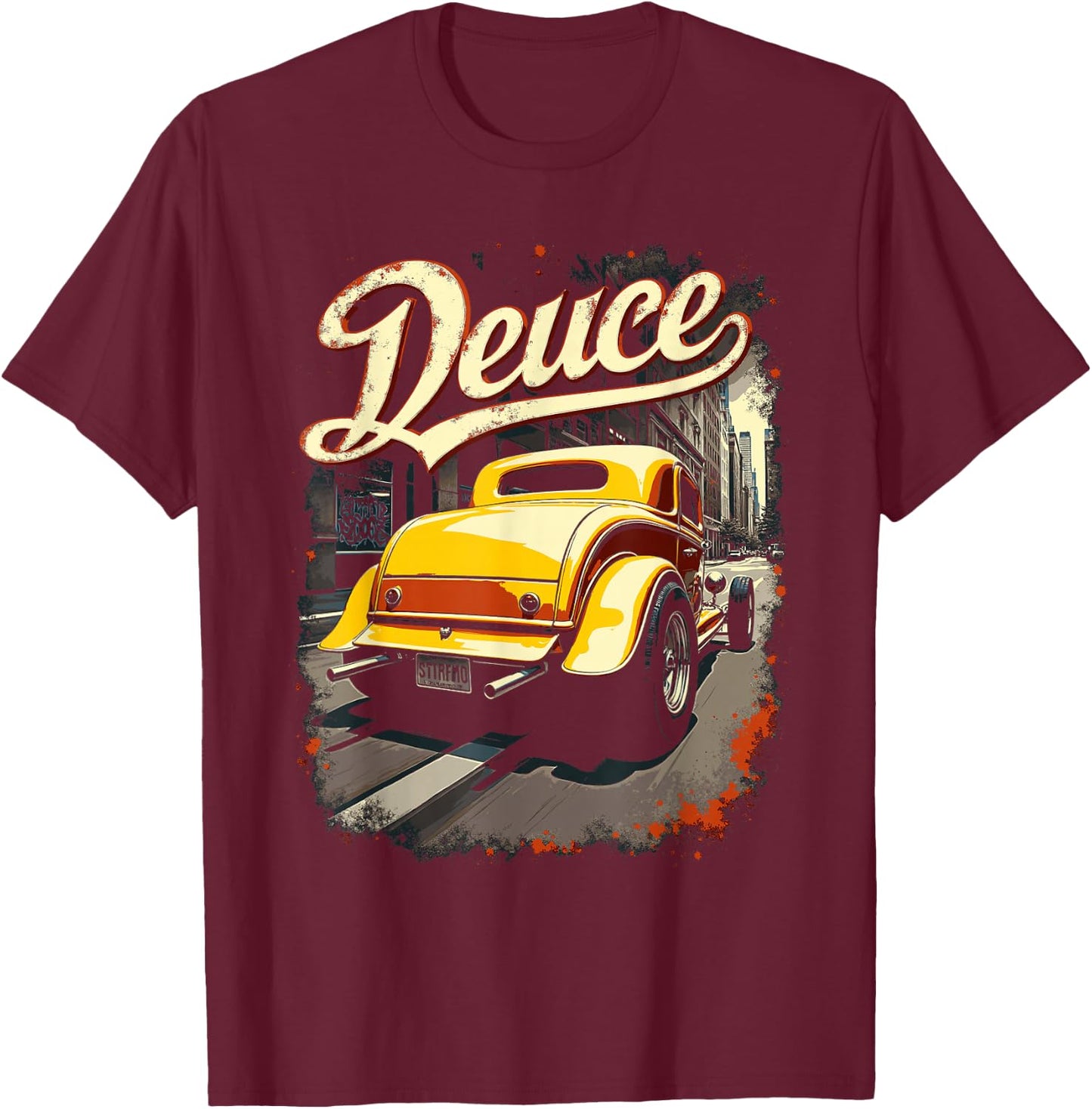 32 Deuce Coupe American Classic 3 Window Deuce Coupe Hot Rod T-Shirt - T-Shirt | Maroon