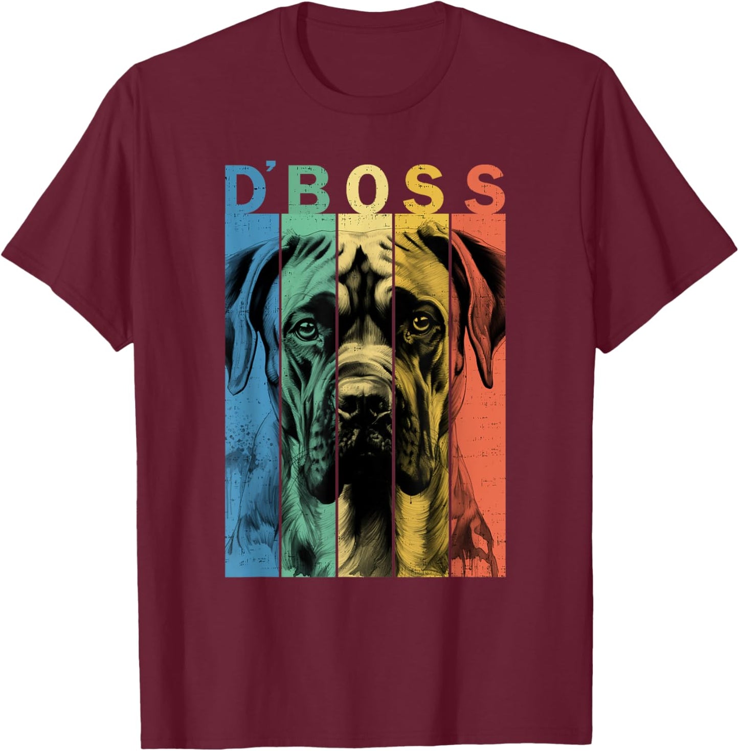 Der lustige Boerboel Boss Mama Papa Hundeliebhaber T-Shirt - T-Shirt | Maroon