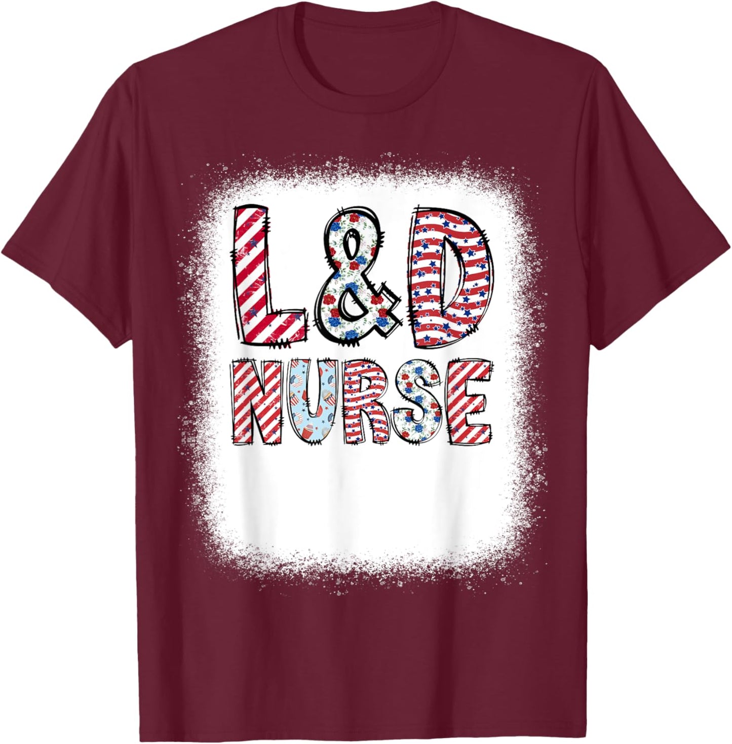 4th of July L&D Labor and Delivery Nurse Independence Day Kids Men T-Shirt - T-Shirt | Maroon