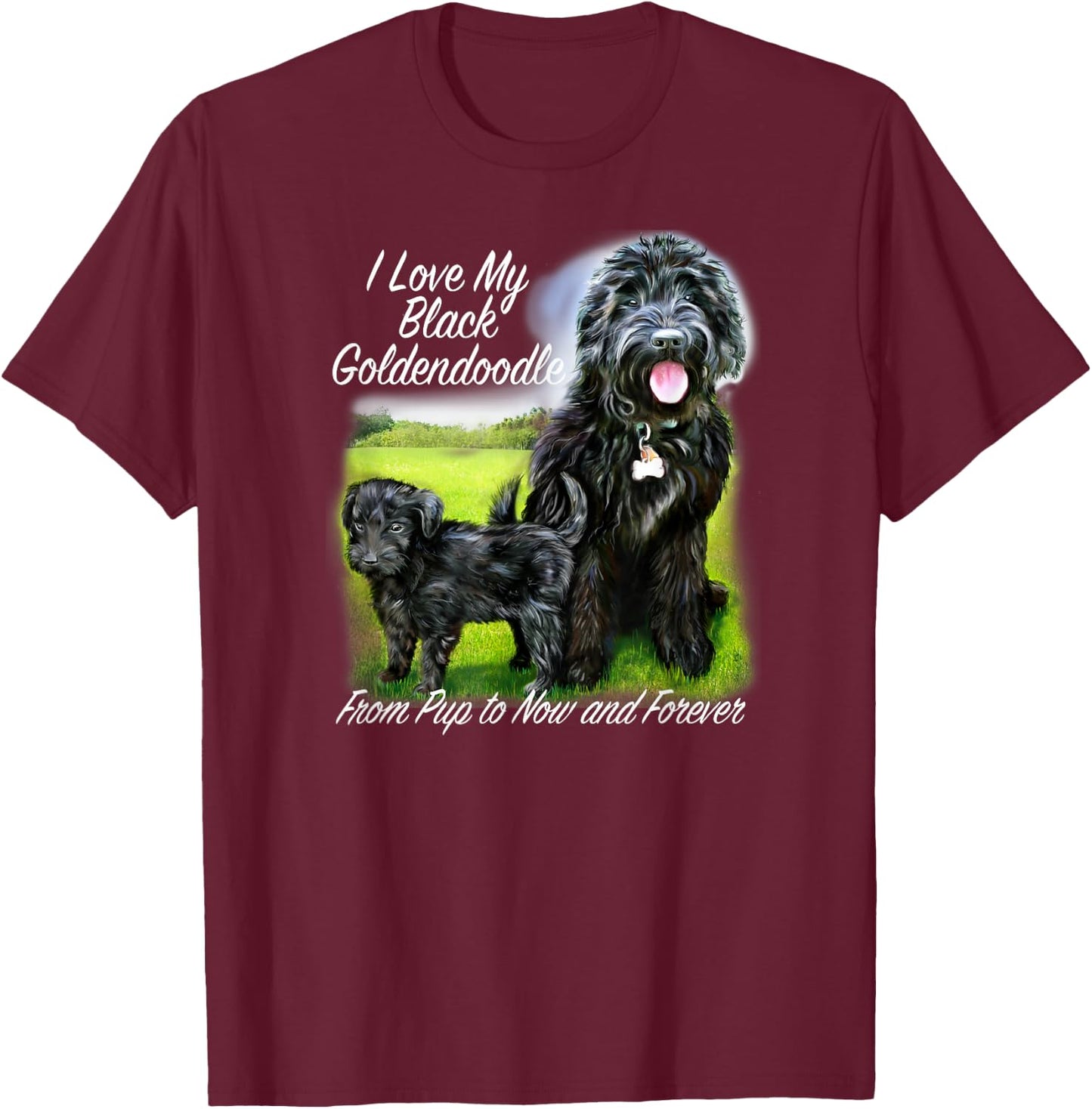 Golden Doodle I Love My Black Goldendoodle From Pup Forever T-Shirt - T-Shirt | Maroon