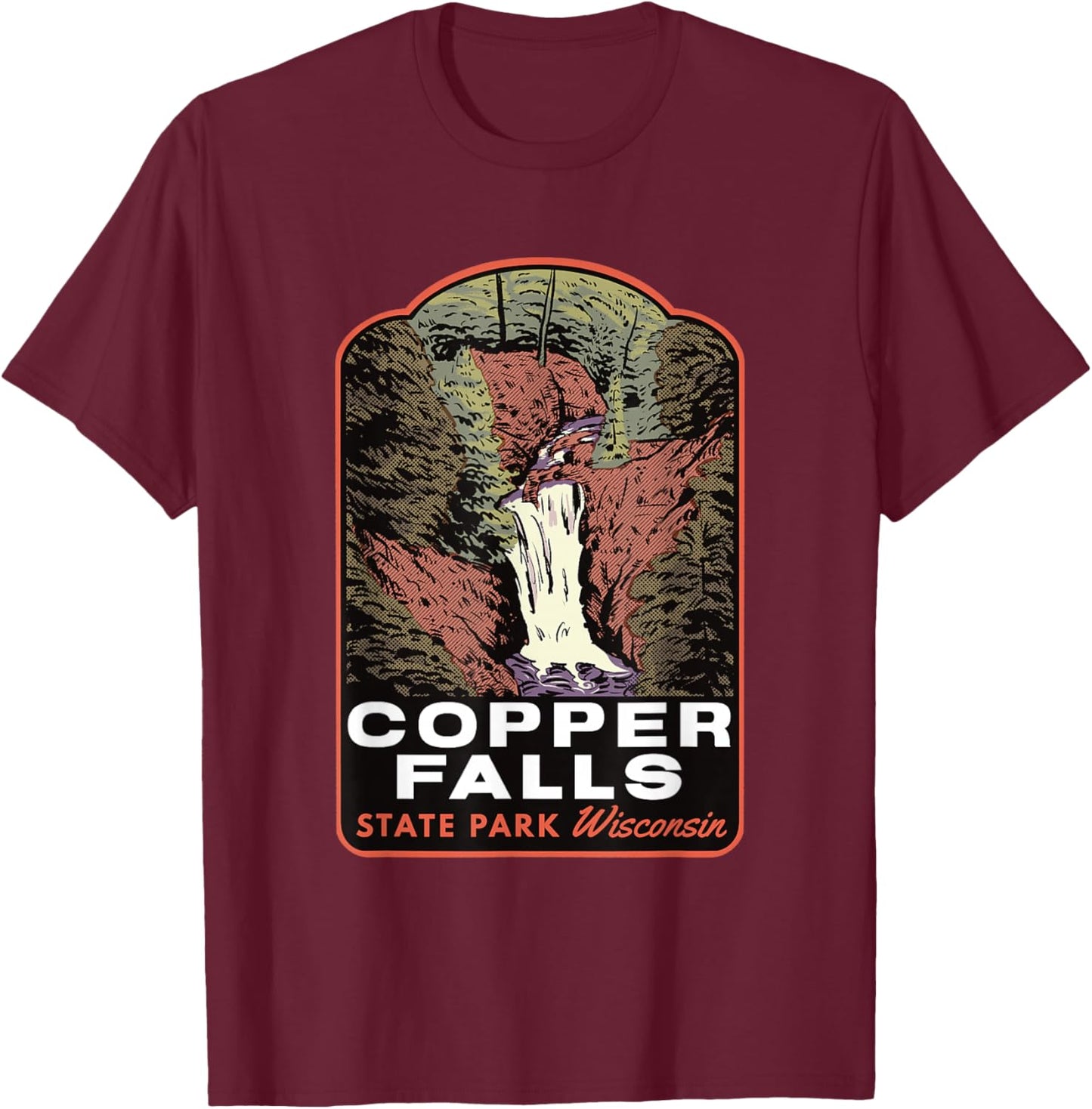 Copper Falls State Park Wisconsin T-Shirt - T-Shirt | Maroon