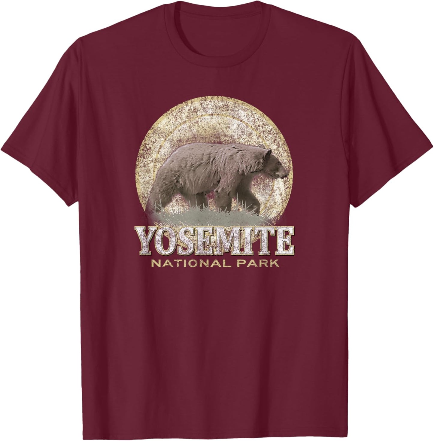 Yosemite National Park Black Bear Graphic T-Shirt - T-Shirt | Maroon