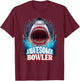 Jawesome Bowler Bowling Bowl Great White Shark T-Shirt - T-Shirt | Maroon