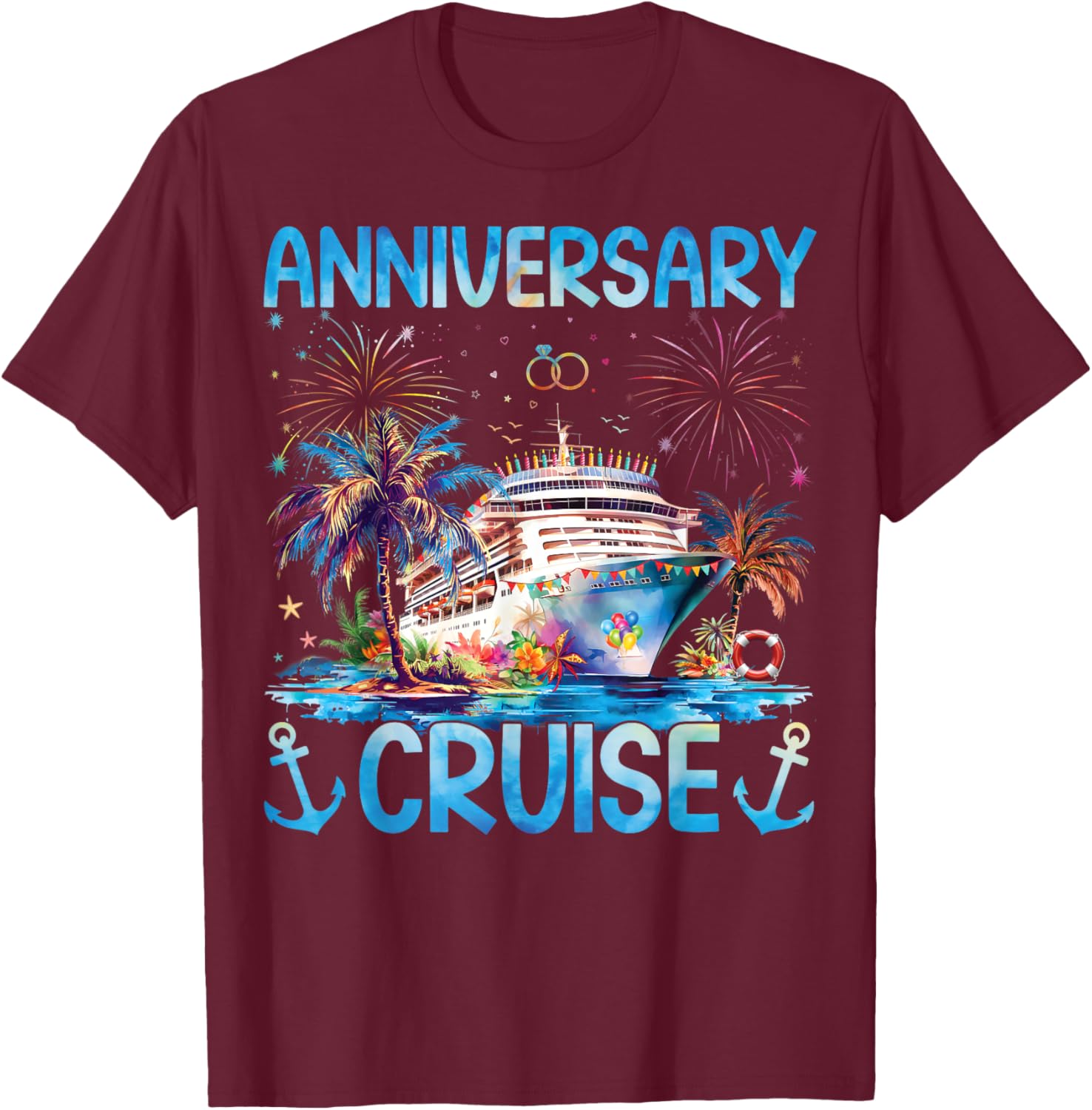 Husband And Wife It's Our Couple Matching Anniversary Cruise T-Shirt - T-Shirt | Maroon
