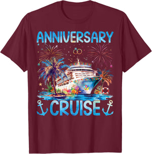 Husband And Wife It's Our Couple Matching Anniversary Cruise T-Shirt - T-Shirt | Maroon