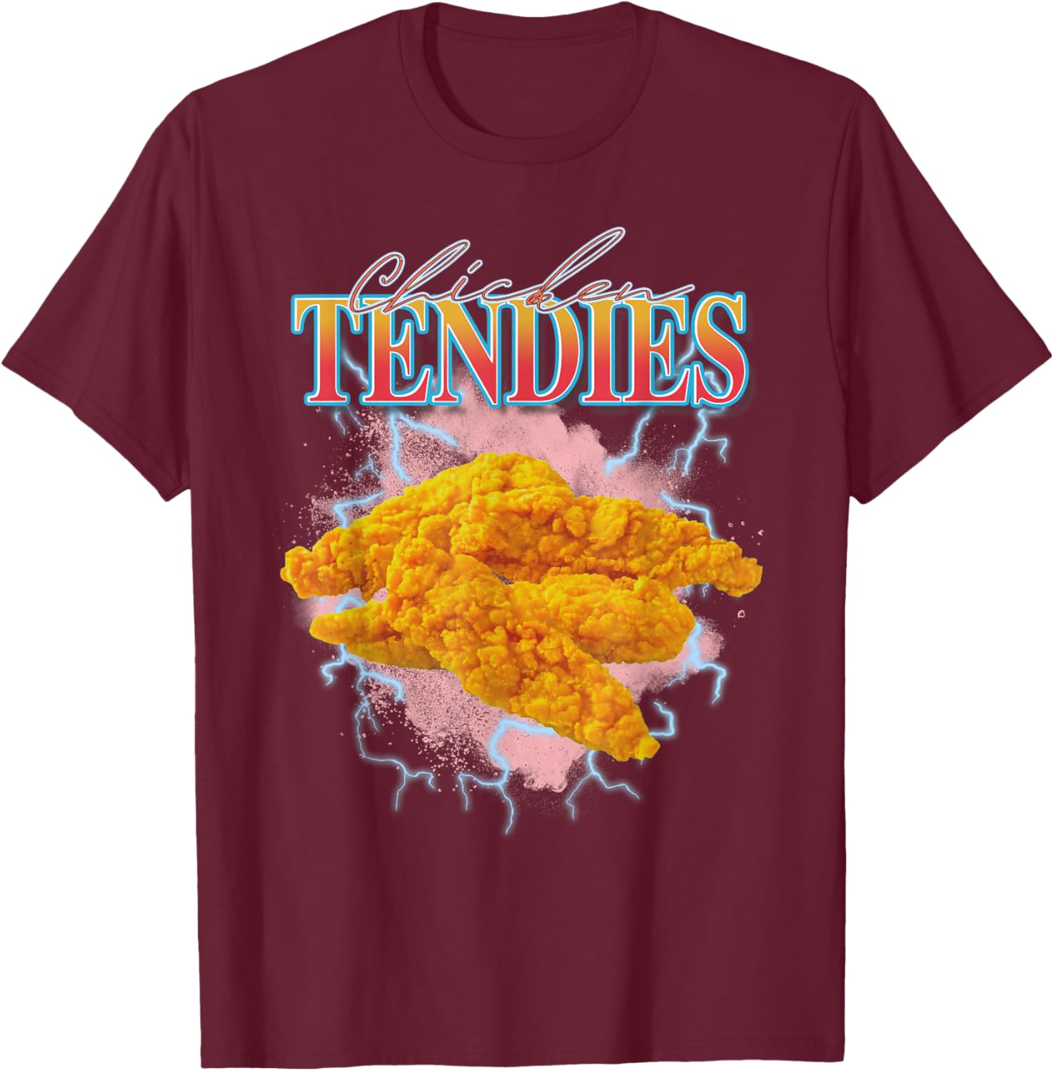 Chicken Tendies Heavy Metal World Tour Hardcore Music T-Shirt - T-Shirt | Maroon