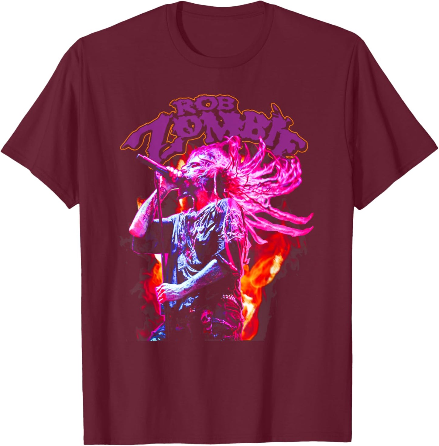 Rob Zombie – Zombie Fire T-Shirt - T-Shirt | Maroon