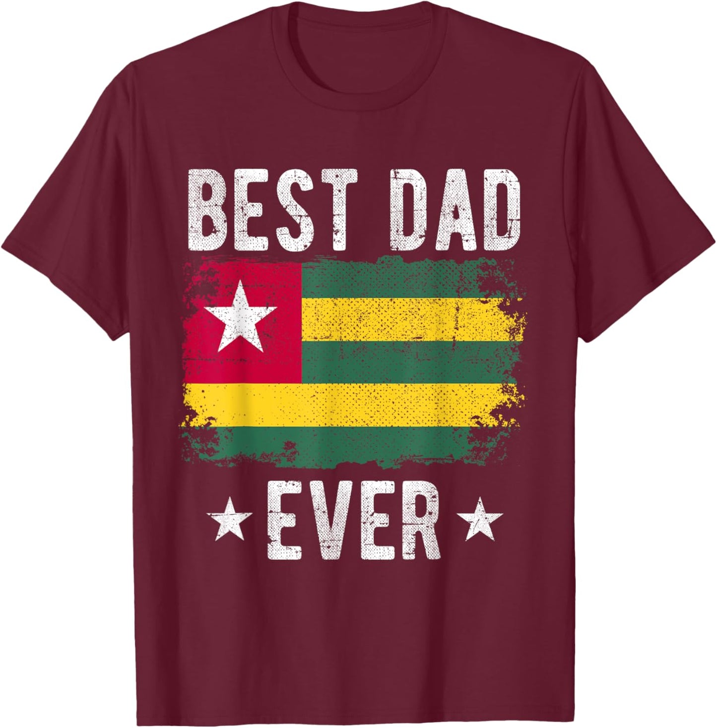 Best Dad Ever Togo Flag Best Togolese Dad T-Shirt - T-Shirt | Maroon