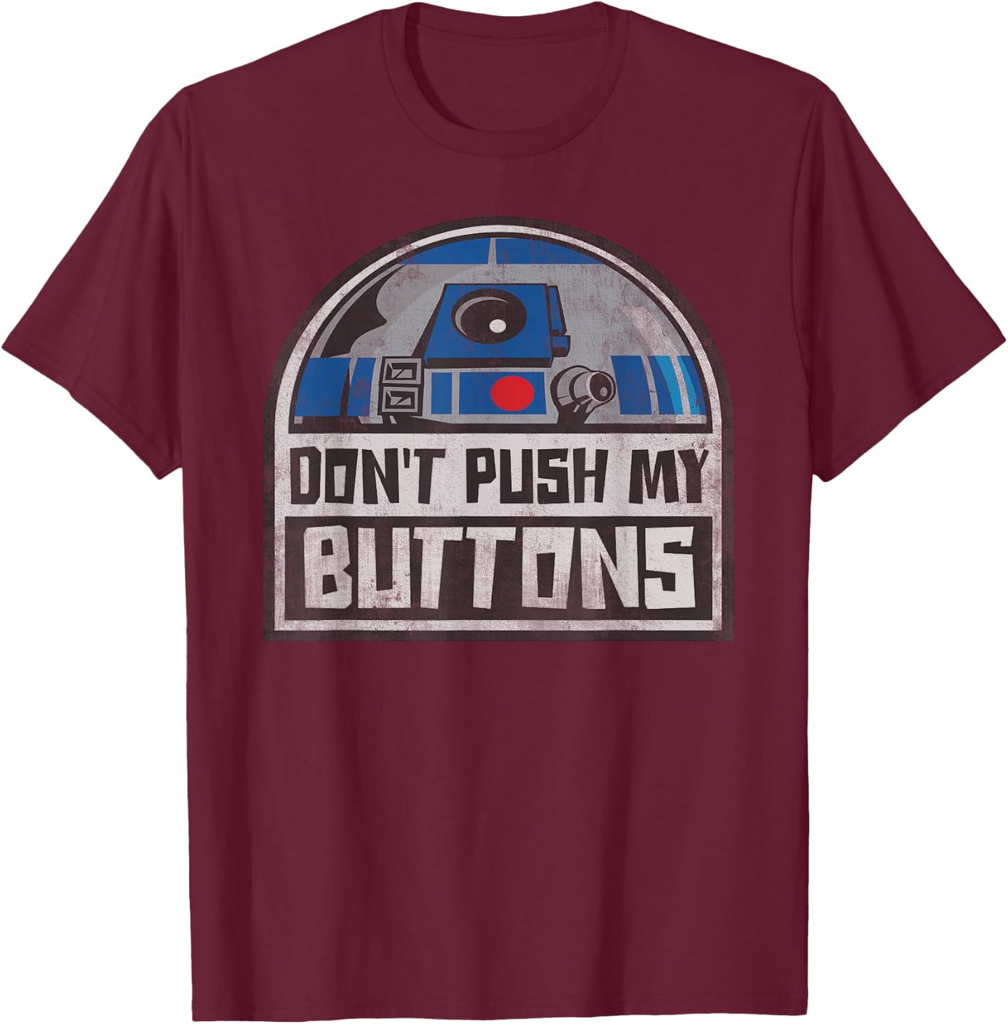 Star Wars R2-D2 Droid Don't Push My Buttons T-Shirt - T-Shirt | Maroon
