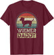 Wiener Daddy, Father's Day, Dachshund Dad T-Shirt - T-Shirt | Maroon