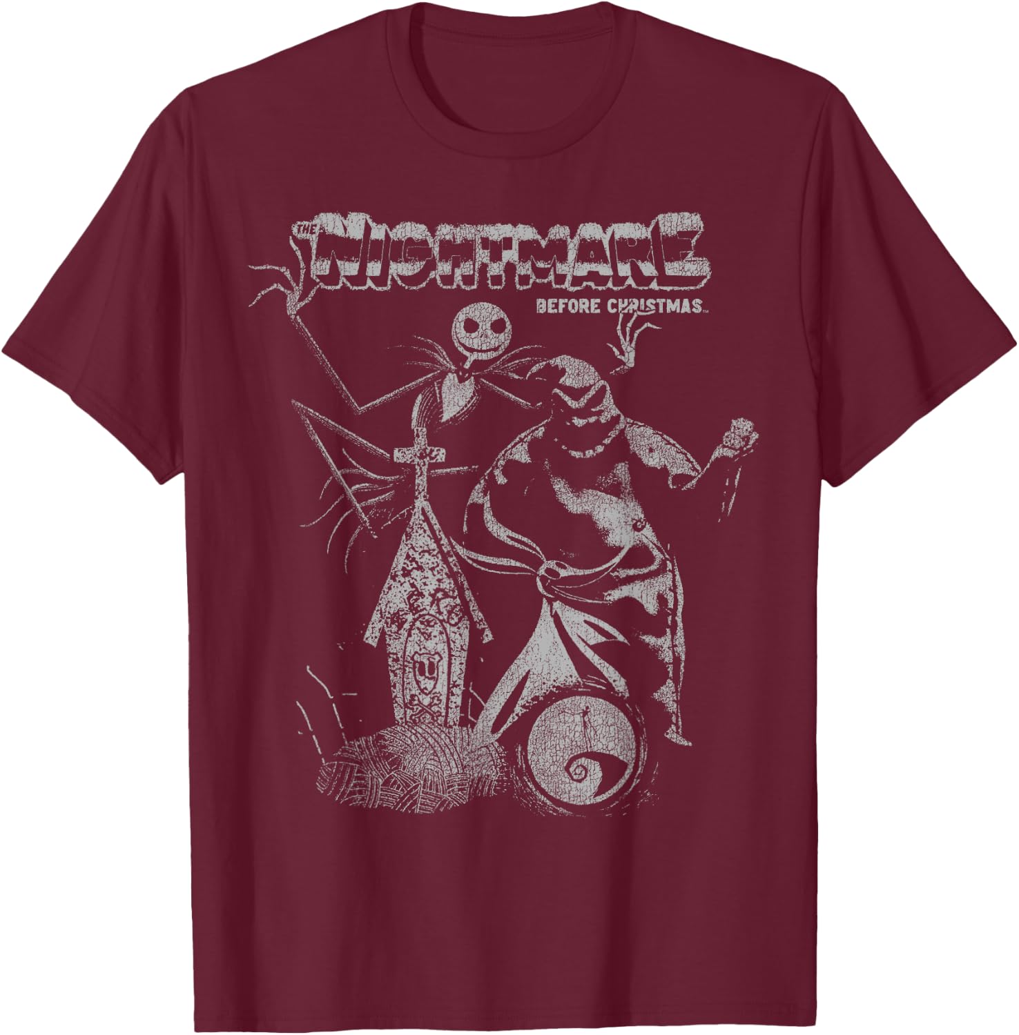 Disney The Nightmare Before Christmas Vintage Portrait T-Shirt - T-Shirt | Maroon