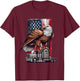 Vintage Trucking Trucker American Flag Patriotic Eagle T-Shirt - T-Shirt | Maroon