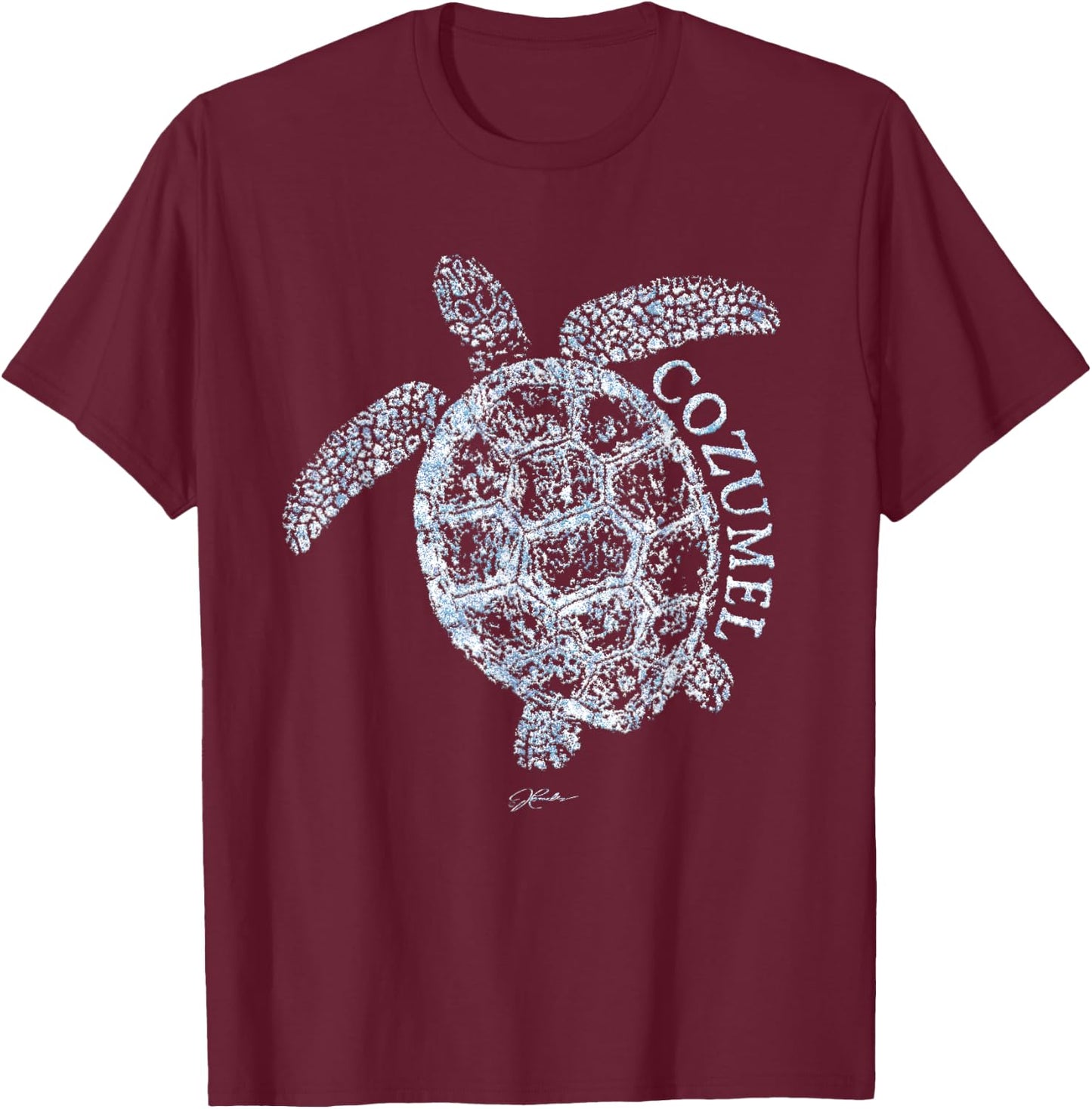 JCombs: Cozumel Sea Turtle T-Shirt - T-Shirt | Maroon