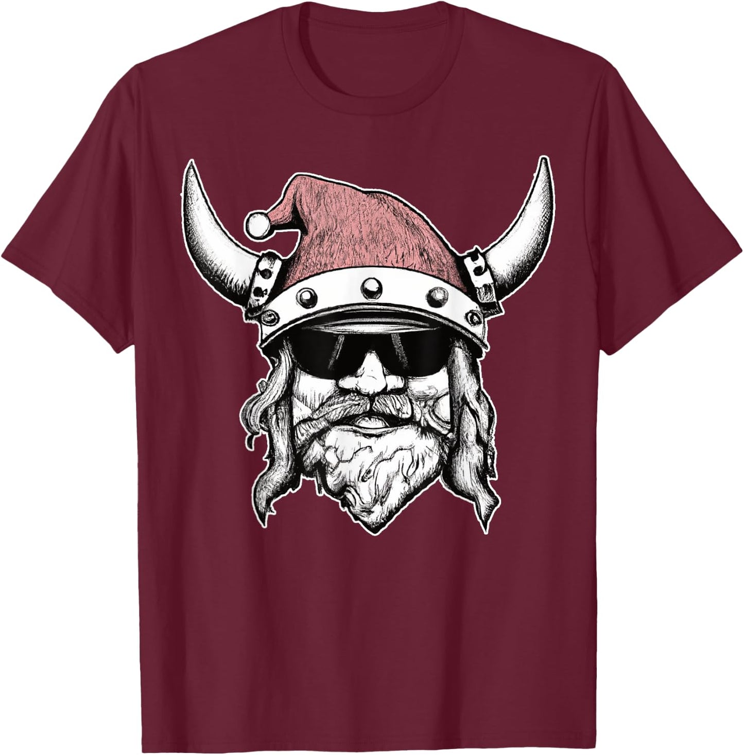 VIKING SANTA COOL YULE Norse Christmas T-Shirt - T-Shirt | Maroon