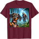 Dachshund Selfie with bigfoot sasquatch T-Shirt - T-Shirt | Maroon