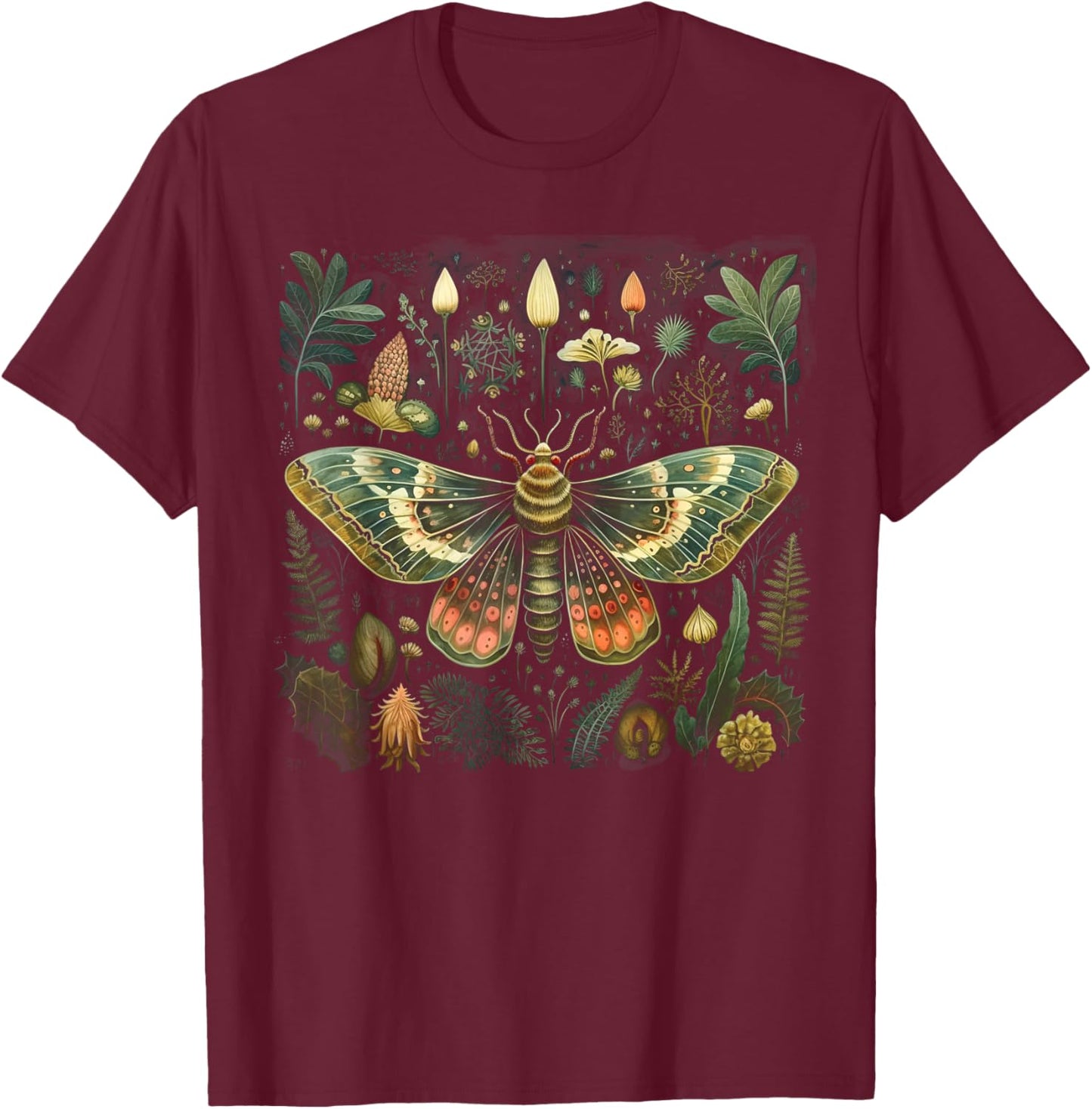 Fairy Grunge Fairycore Aesthetic Moth T-Shirt - T-Shirt | Maroon