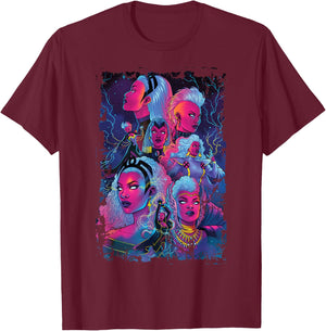 Marvel X-Men Storm of Past and Present Distressed Poster T-Shirt - T-Shirt | Maroon