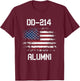 DD-214 Alumni USA Flag Military Service Veteran Soldiers Men T-Shirt - T-Shirt | Maroon