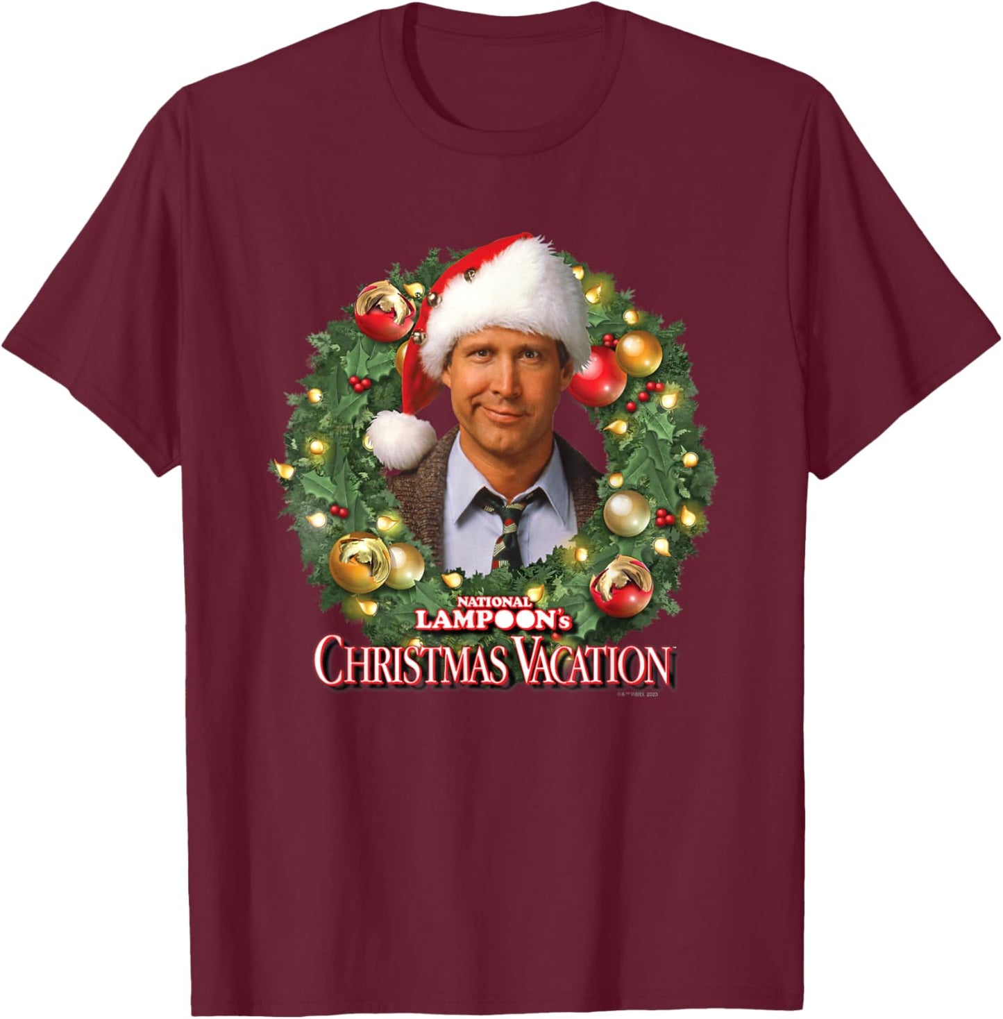 National Lampoon's Christmas Vacation - Wreath T-Shirt - T-Shirt | Maroon