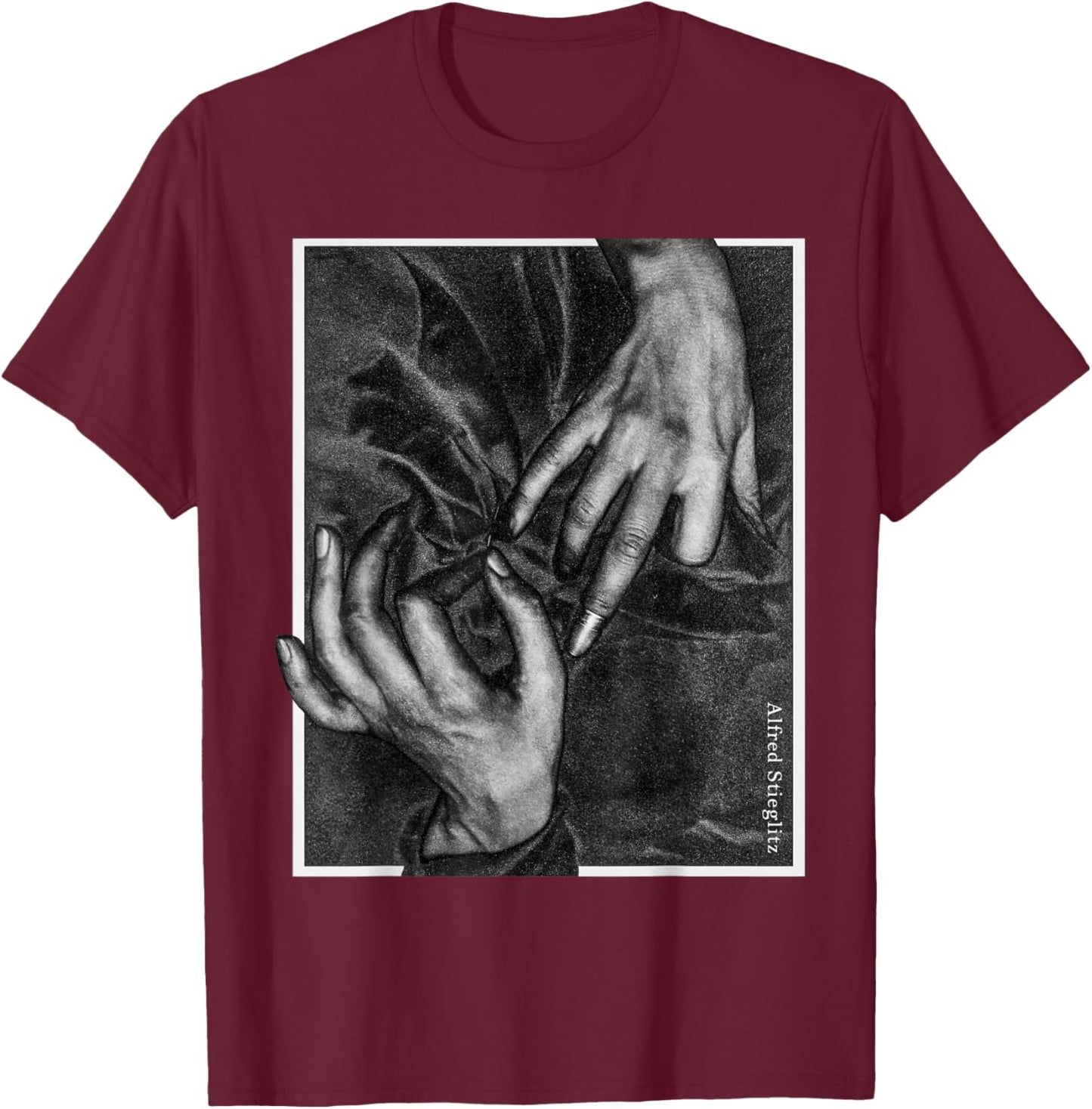 Georgia O’Keeffe Hands and Thimble T-Shirt - T-Shirt | Maroon
