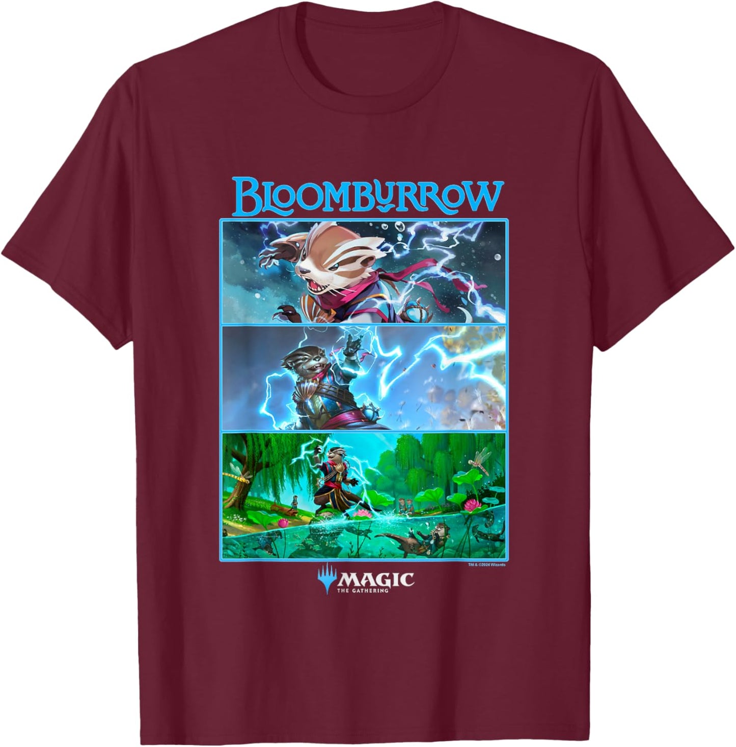 Magic: The Gathering Bloomburrow Panels T-Shirt - T-Shirt | Maroon